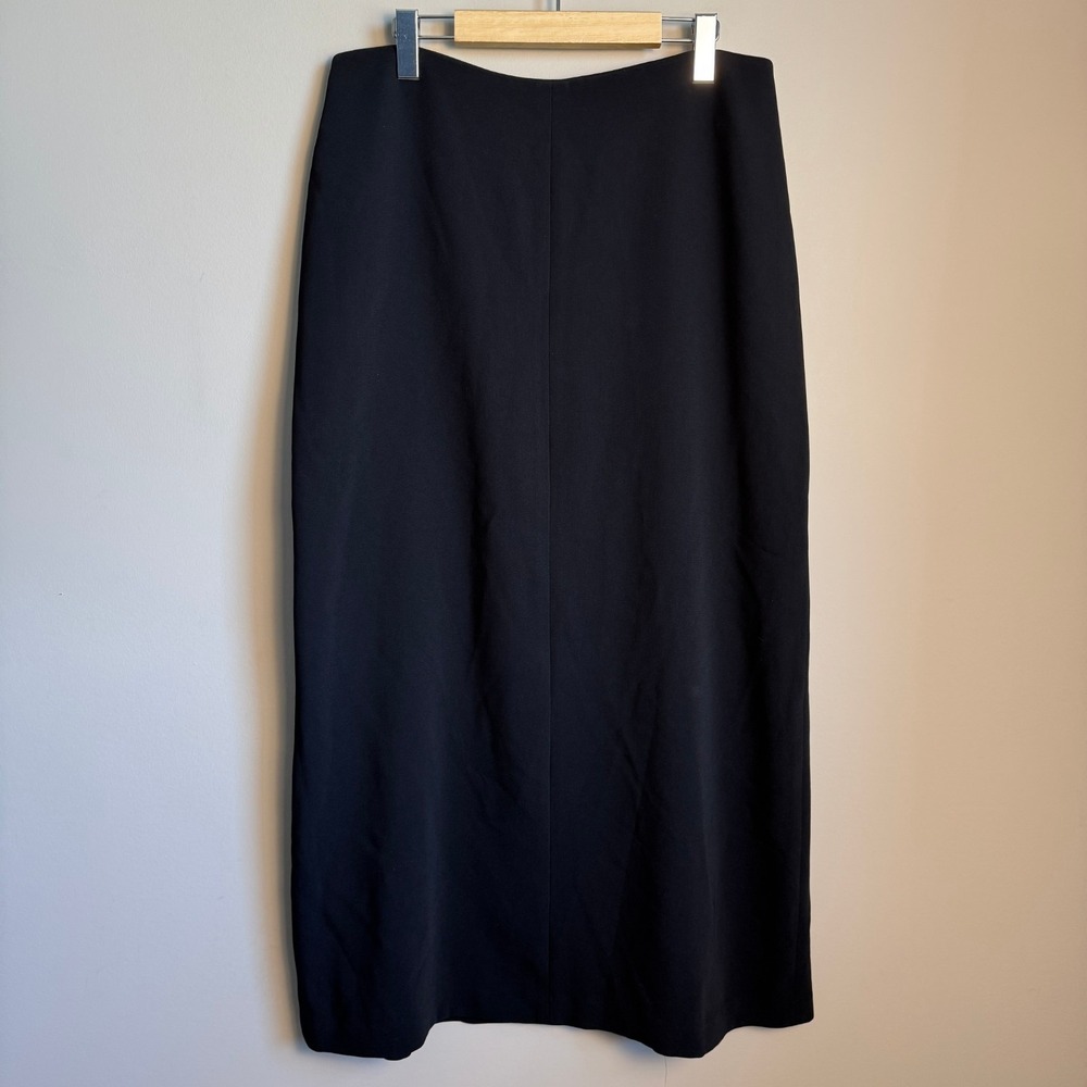 Louben Women's A-Line Maxi Skirt Lined Black Career Goth Academia Classic‎ Long